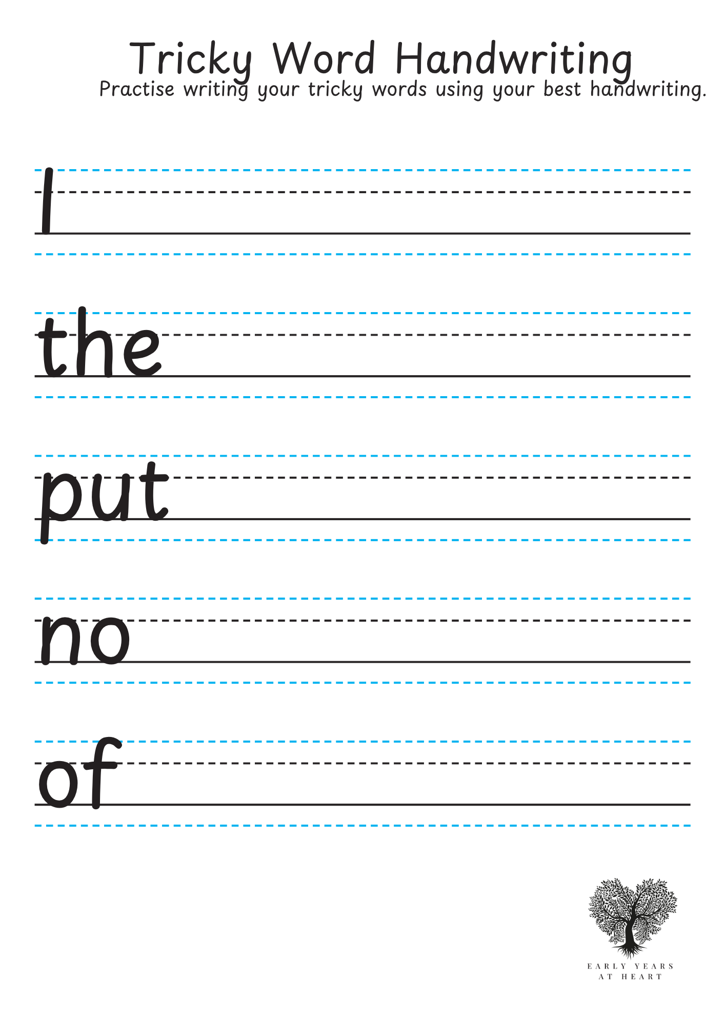 Tricky Word Handwriting Sheets