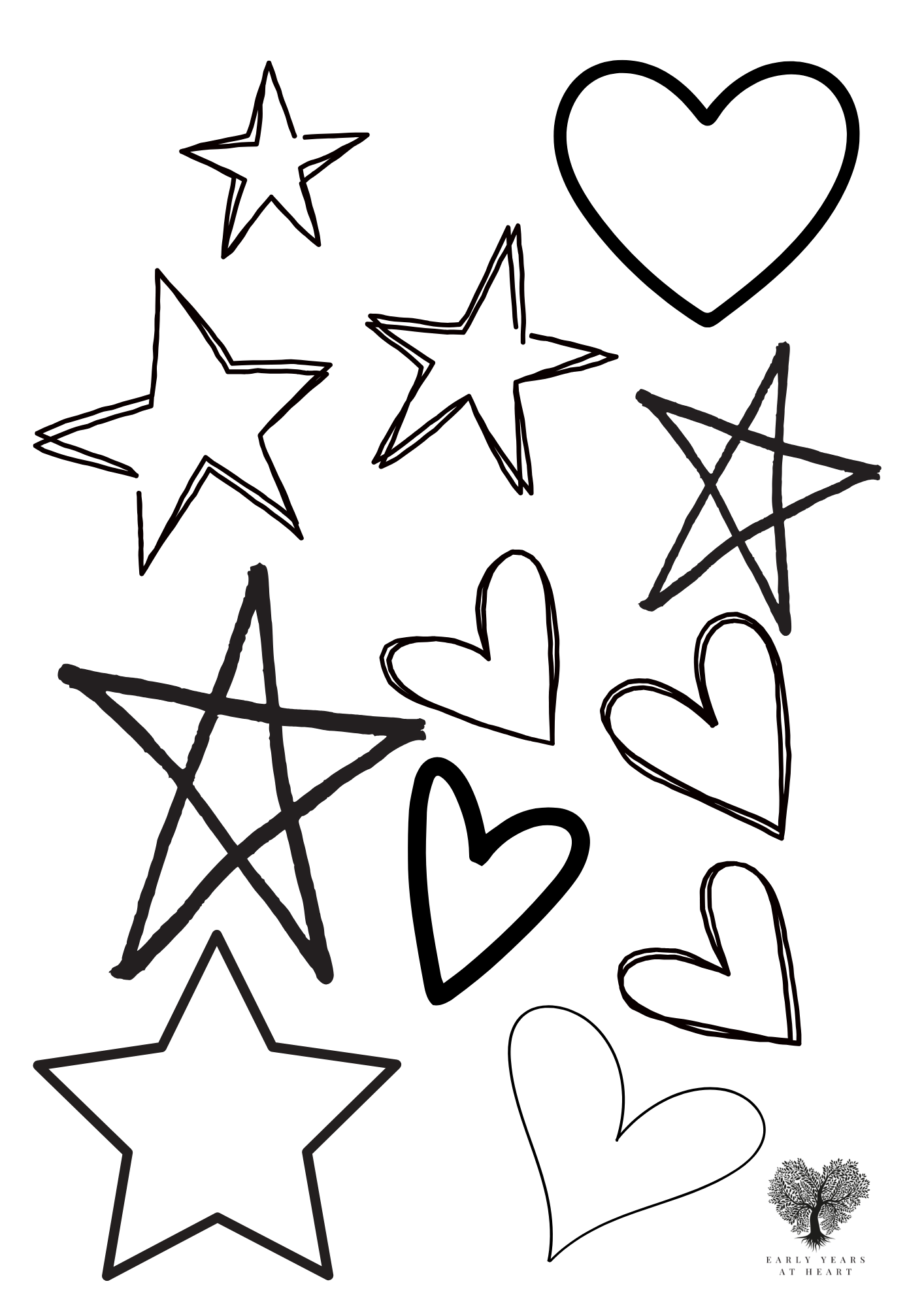 Fine Motor Sheet (Hearts and Stars)