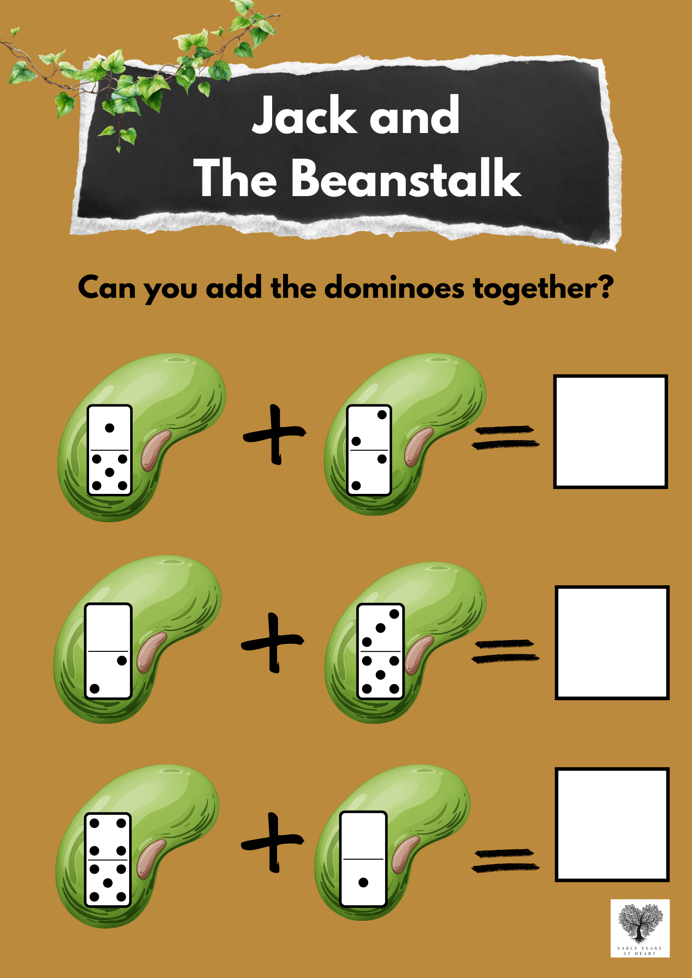 Jack and The Beanstalk - Maths Adding Sheet