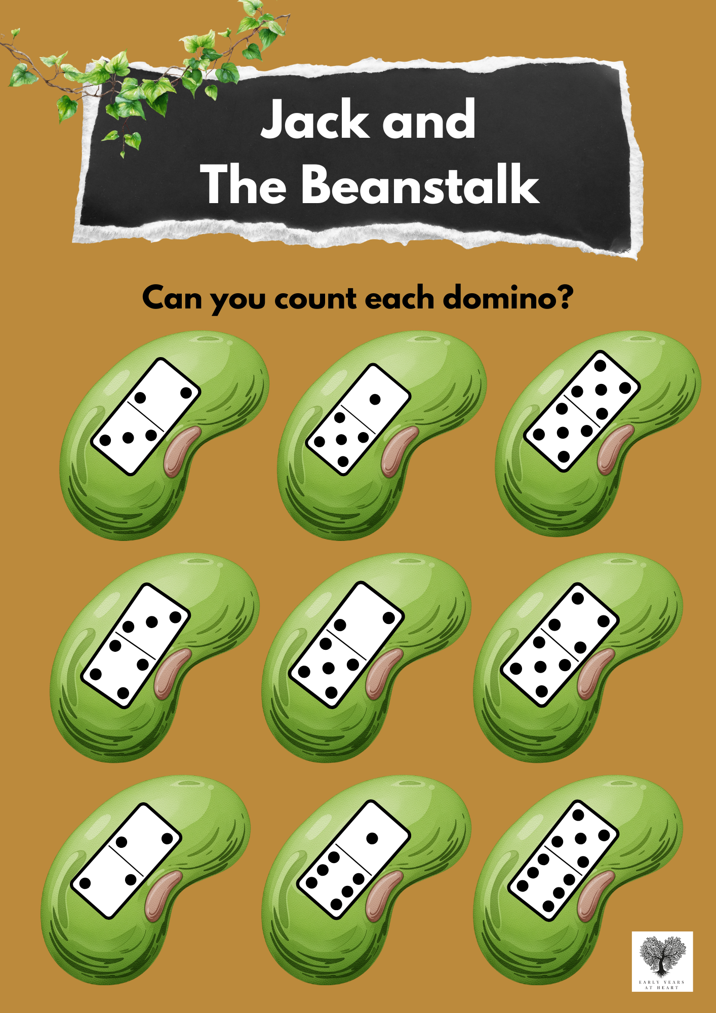 Jack and The Beanstalk - Maths Domino Counting Sheet
